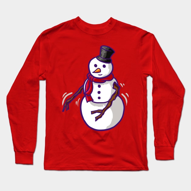 Anime Frosty dancing the Flossing dance! Long Sleeve T-Shirt by TonTomDesignz